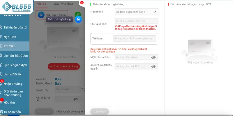 Bạn nhập tất cả thông tin cần thiết để giao dịch diễn ra suôn sẻ